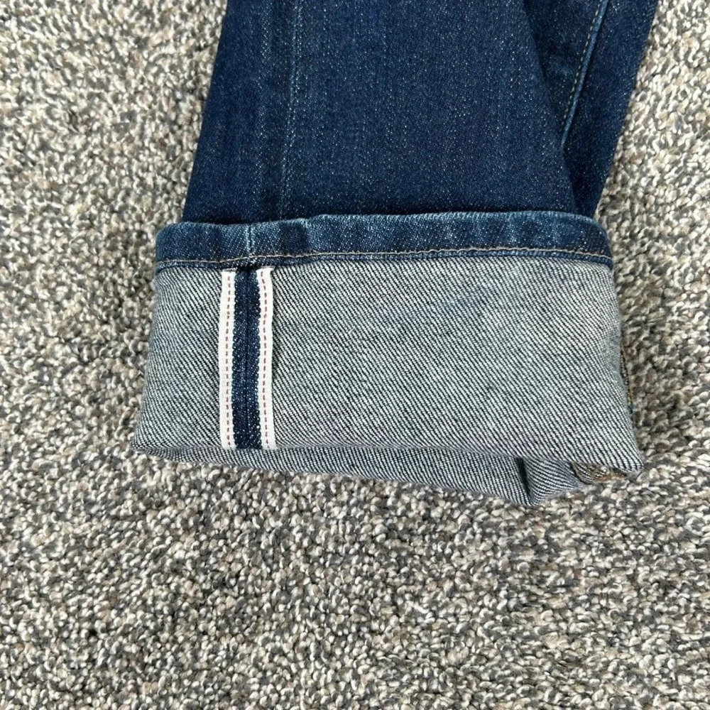 Uniqlo Kaihara Selvedge Indigo Blue Denim Jeans Men 31x32 Slim Straight Low Rise